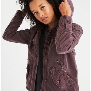 American Eagle purple Military Parka
